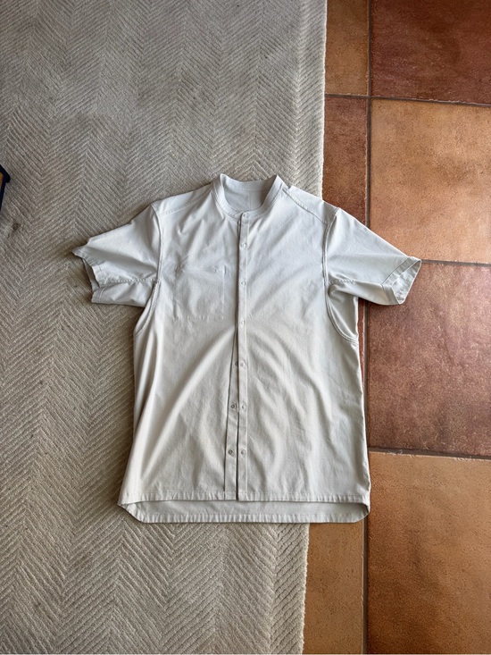 lululemon athletica Other - lululemon athletica Cream Snap-Front Short Sleeve Top